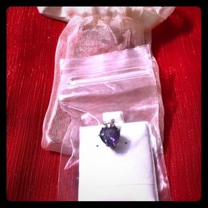 Real Amethyst heart shaped charm